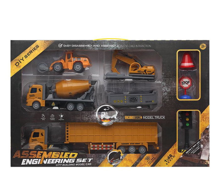 Camiones Transporte Construcción Amarillo 54x34 1 Set Camiones Transporte Construcción Amarillo 54x34 1 Set