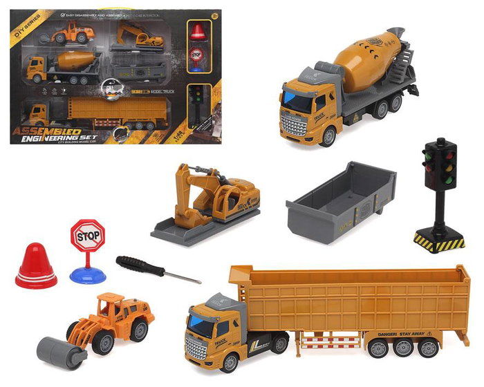 Camiones Transporte Construcción Amarillo 54x34 1 Set Camiones Transporte Construcción Amarillo 54x34 1 Set
