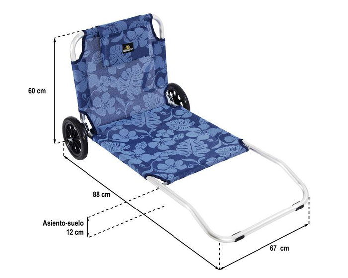 Silla Carrito Flower 60X88X67Cm