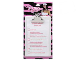 Tablilla Informe Médico Blanca Con Pinza Metálica Enfermera Accesorio Temática Otros Color Rosa Edad Adulto