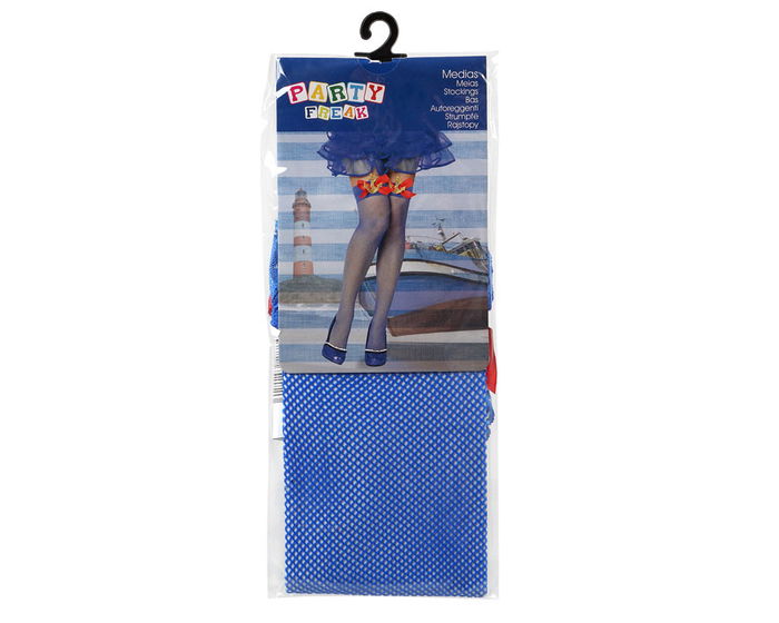 Medias Liga Marineras Azul Talla Única para Mujer Accesorio Temática Náutica Fiesta Carnaval