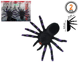 Decoración Arañas Negro-Lila 6,5 cm Halloween 2 Unidades