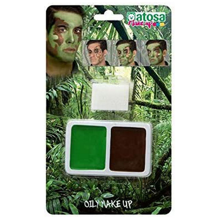 Snazaroo Kit de Maquillaje Graso Militar Camuflaje - Verde y Marrón