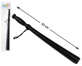 Porra de Policía Negra 52 cm - Accesorio para Disfraz de Agente o Vigilante