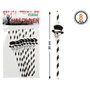Atosa Set de 8 Pajitas de Plástico Temática Halloween Calavera Blanco y Negro