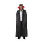 Atosa Capa Larga Negra con Cuello Rojo para Disfraz de Vampiro 140cm