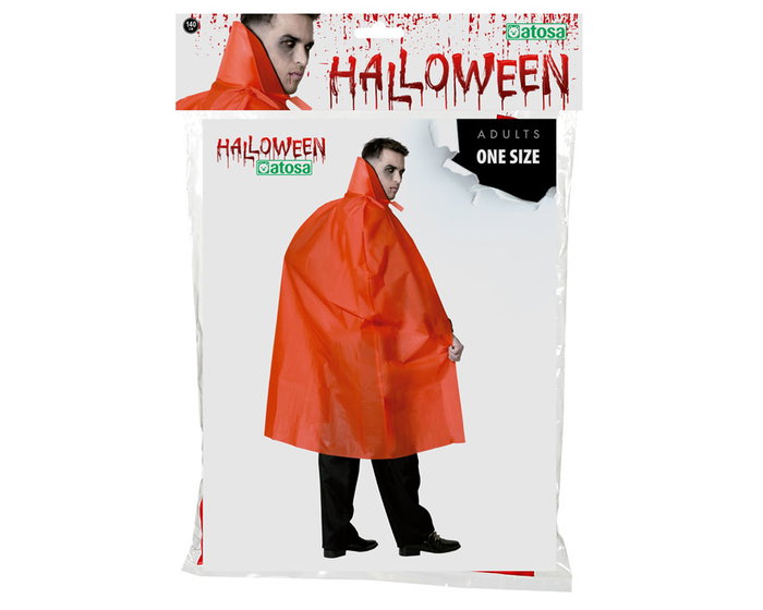 Capa Larga Roja Con Cuello Alto Para Disfraz Vampiro 140 cm Adulto Polyester Capa Larga Roja Con Cuello Alto Para Disfraz Vampiro 140 cm Adulto Polyester