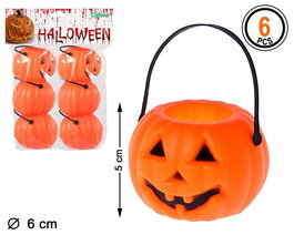 Mini Calabazas Decorativas 25x13 cm Pack De 6 Unidades Halloween Naranja