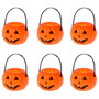 Atosa Mini Calabazas Decorativas Halloween Jack-o'-lantern, Naranja, Pack de 6 Unidades, 25x13 cm