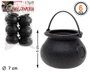 Atosa Pack de 6 Mini Calderos de Bruja Negros 5x7 cm para Halloween