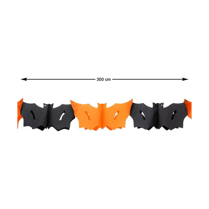 atosa Guirnalda de Murciélagos de Papel 300 cm Naranja para Halloween atosa Guirnalda de Murciélagos de Papel 300 cm Naranja para Halloween