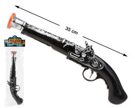 Pistola Trabuco Pirata 35 cm Negro y Plata Juguete Accesorio Fantasía