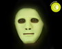 Máscara Blanca Brillante en la Oscuridad de PVC para Disfraz de Fantasma - Efecto Fosforescente, Halloween