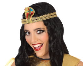 Atosa Cinta para el pelo dorada con cobra egipcia para Cleopatra