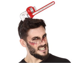 Diadema Halloween Llave Inglesa Rojo 28 cm Accesorio Terror