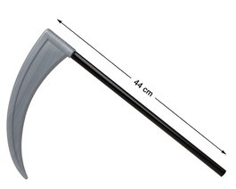 Guadaña de Plástico Corta 44 cm para Disfraz de la Muerte, Halloween