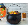 Atosa Olla Porta Caramelos de PVC para Halloween - Negro, 17 cm