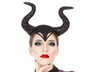 Diadema Con Cuernos Negros Brillantes Para Villana Fantástica, Accesorio De Halloween