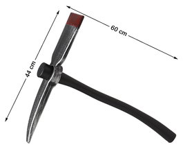 Pico Con Mango Negro Y Cabeza Metálica 60x44 cm Para Disfraz Minero O Zombie