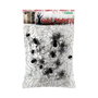 Atosa Telaraña Decorativa para Halloween - Blanco con Arañas Negras (200g) inevitable para decoración de fiestas, puertas y ventanas