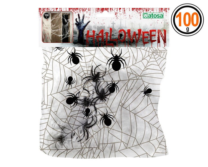 Otros Telaraña Decoracion Halloween Blanca 100 gr con Arañas Negras, Decoración para Colgar para Fiesta Otros Telaraña Decoracion Halloween Blanca 100 gr con Arañas Negras, Decoración para Colgar para Fiesta