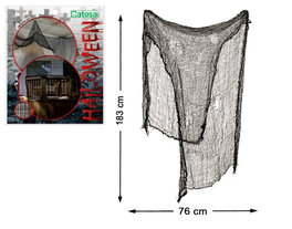 Cortina negra deshilachada para decoración Halloween 183x76 cm