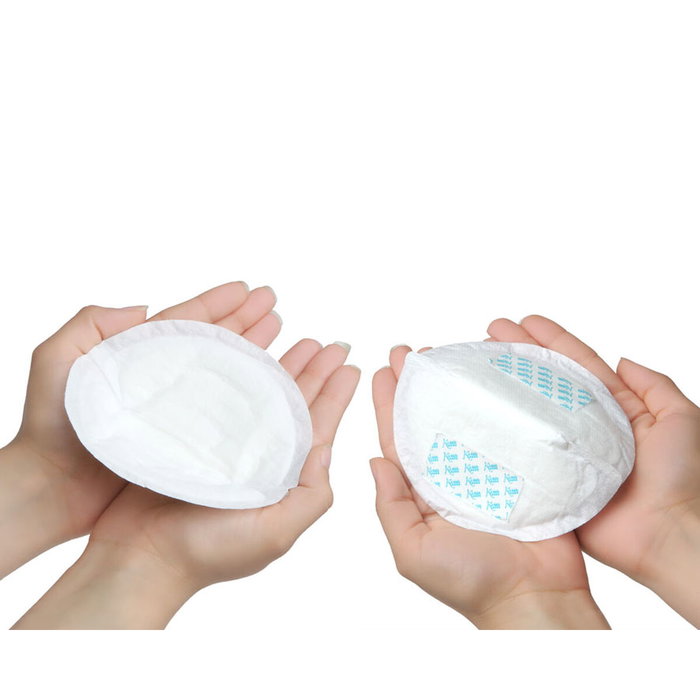 Mamibaby Pack de 30 Discos de Lactancia Absorbentes Ultra Finos con Cinta Adhesiva - Blanco