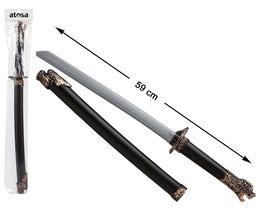Espada Ninja 59.5 cm Con Funda Para Disfraz De Guerrero Oriental Ninja Cosplay