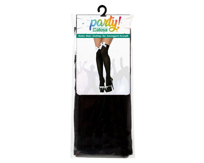 Medias Con Lazo Blanco Elegantes y Dulces para Disfraces de Novia, Muñeca, Dama Antigua o Escolar