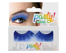 Pestañas Postizas Largas Azul Eléctrico con Acabado Brillante para Disfraces y Carnaval