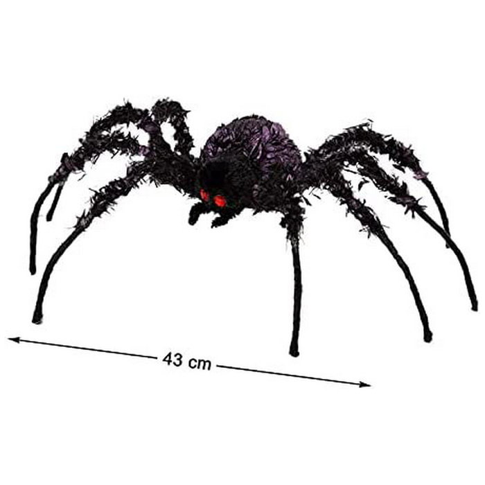 Atosa Decoración Araña Halloween Negra y Violeta 40x35 cm