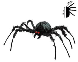 Araña Decorativa Negra 43x36 cm Halloween Ojos Rojos