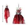 Atosa Decoración Terrorífica Colgante Payaso Siniestro de 60 cm con Malla Roja y Pelo Verde/Naranja
