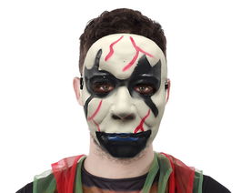 Máscara Monstruo Deforme Blanca Con Cicatrices PVC Halloween