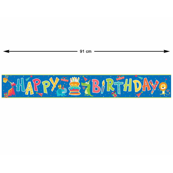 Atosa Set Guirnalda Animales Felices Happy Birthday 90 cm Atosa Set Guirnalda Animales Felices Happy Birthday 90 cm