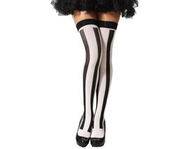Medias Blancas Con Rayas Negras Verticales Estilo Tim Burton Para Disfraces Halloween