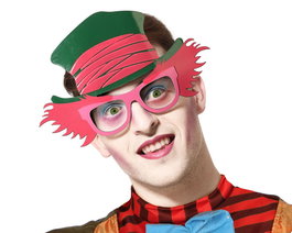 Gafas Sombrerero Loco Divertido con Diseño Integrado para Carnaval y Fiestas de Fantasía
