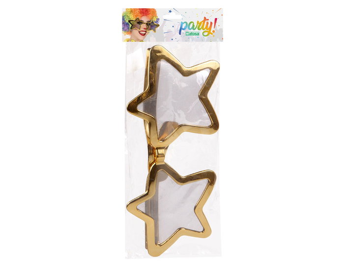 Gafas Doradas XXL Forma Estrella para Payaso y Disfraces Cómicos Accesorios Festivos