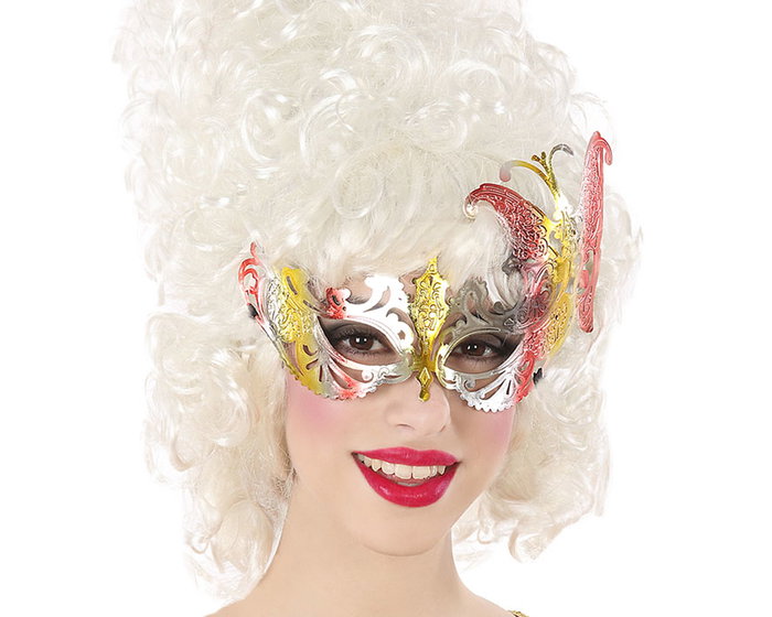 Antifaz Rojo Multicolor Mariposa Veneciana con Alas Elevadas para Fiestas de Disfraces y Carnaval Antifaz Rojo Multicolor Mariposa Veneciana con Alas Elevadas para Fiestas de Disfraces y Carnaval