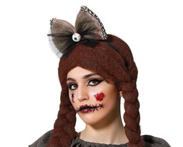 Diadema Halloween Voo Doo Lazo Negro Ojo Sangrante Accesorio Terror