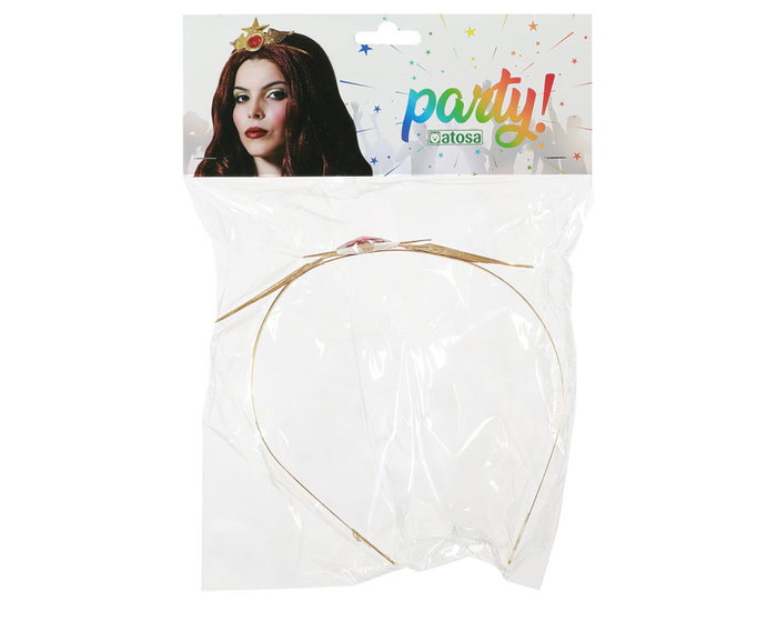 Diadema de Metal Dorada para Mujer Superheroína con Estrella Roja y Alas - Complemento para Disfraz Guerrero Amazona Diadema de Metal Dorada para Mujer Superheroína con Estrella Roja y Alas - Complemento para Disfraz Guerrero Amazona