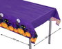 Mantel Halloween Violeta Con Calabazas Y Gato Negro, 183x132 cm, Para Mesa Familiar o Infantil, Decoración Terrorífica