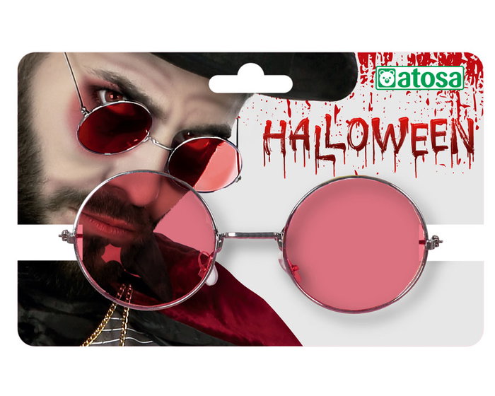 Gafas Redondas Halloween Rojas Oscuras para Disfraces