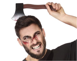 Diadema Halloween Hacha Ensangrentada 31 cm Accesorio Temática Terror