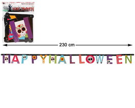Guirnalda de Papel Decoración Halloween Happy Halloween Muerte Mexicana Multicolor 230 cm