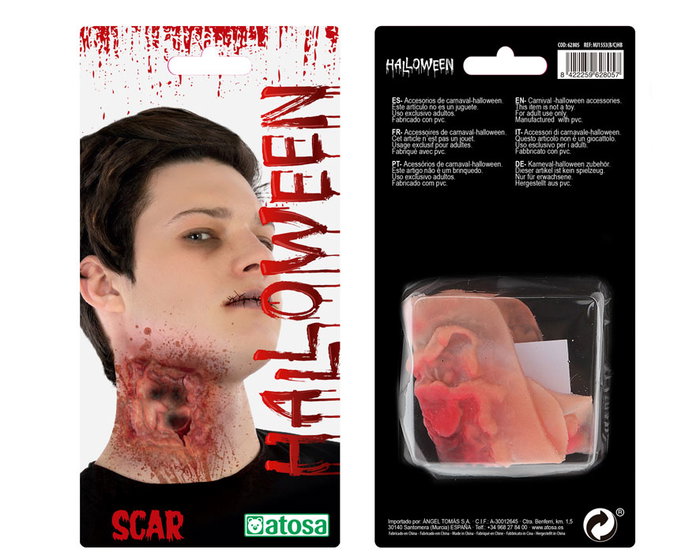 Cicatriz Postiza Efecto Carnes Rasgadas 24x11 cm Para Halloween Cicatriz Postiza Efecto Carnes Rasgadas 24x11 cm Para Halloween