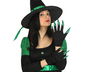 Guantes Negros Con Garras Verdes Largas Para Bruja O Monstruo Halloween Disfraces Eventos Fantásticos