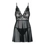 Picardías y Braga Idillia Obsessive Idillia babydoll Negro XXL/XXXL