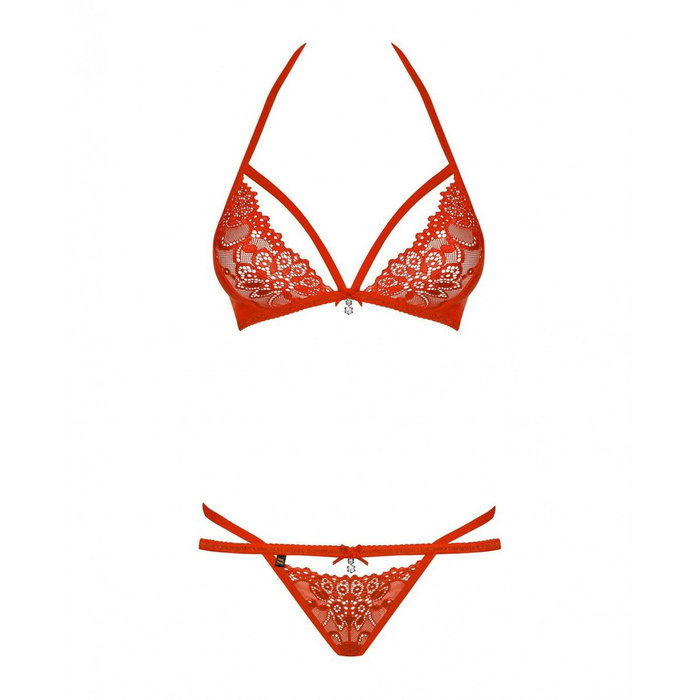 Conjunto de Lencería Obsessive 838-SET-3 Rojo S/M