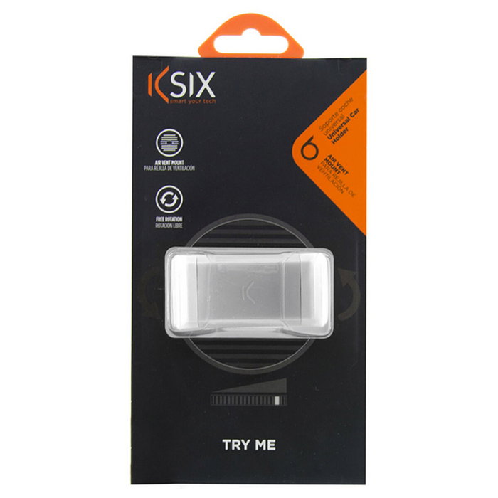 Soporte de Móviles para Coche KSIX 360º Negro Soporte de Móviles para Coche KSIX 360º Negro
